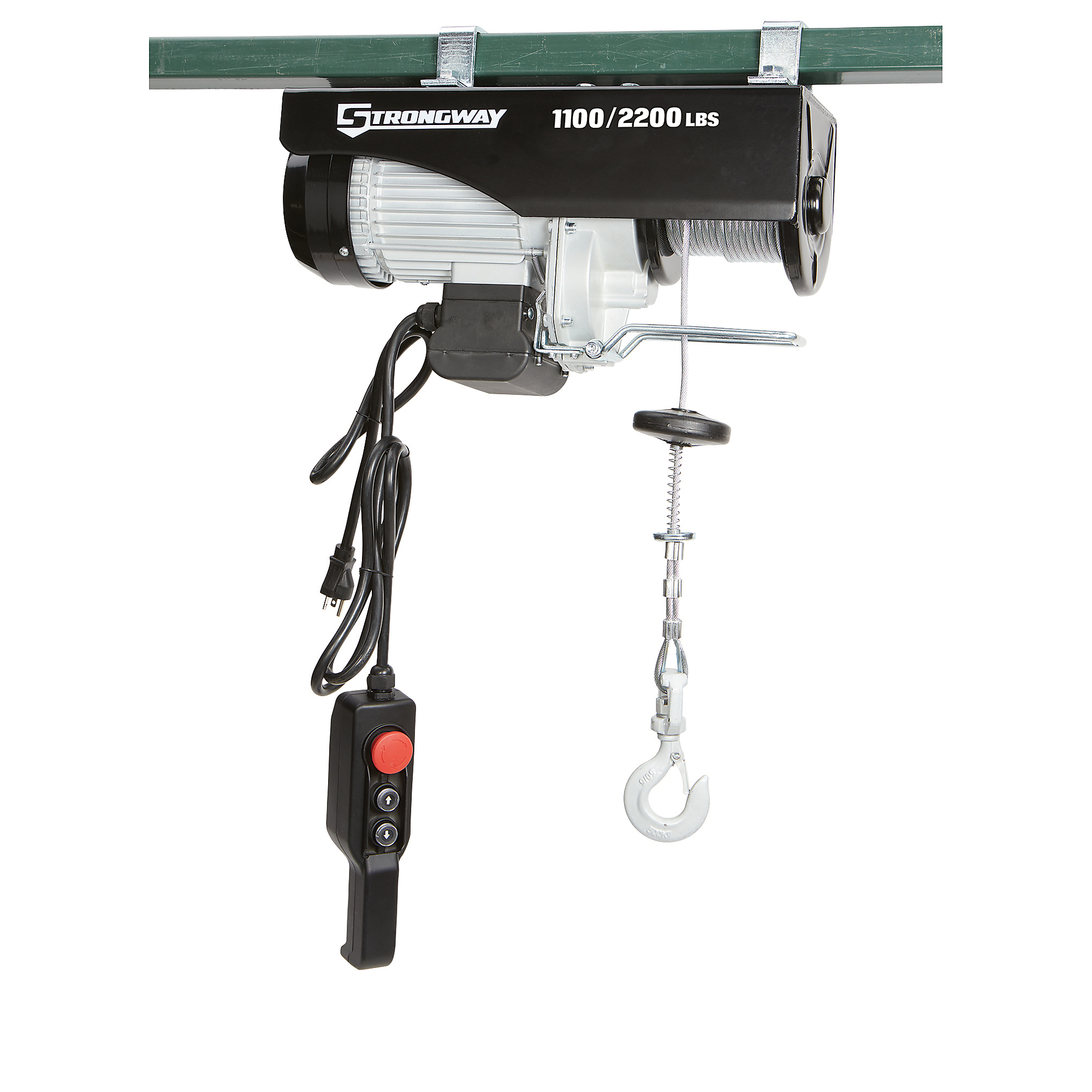 Strongway Electric Cable Hoist, 1100-Lb. Single-Line Capacity/2200-Lb. Double-Line Capacity, 38ft./19ft. Lift